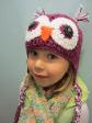 Child's owl hat by Crazy Rebecca Hand crocheted in USA